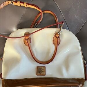 Dooney & Bourke Cream and Brown Satchel